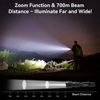 Powertac FlexBeam Adjustable Zoom Flashlight – 1200 Lumens, 700M Throw, Hunting & EDC