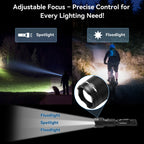 Powertac FlexBeam Adjustable Zoom Flashlight – 1200 Lumens, 700M Throw, Hunting & EDC