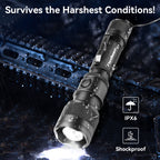 Powertac FlexBeam Adjustable Zoom Flashlight – 1200 Lumens, 700M Throw, Hunting & EDC