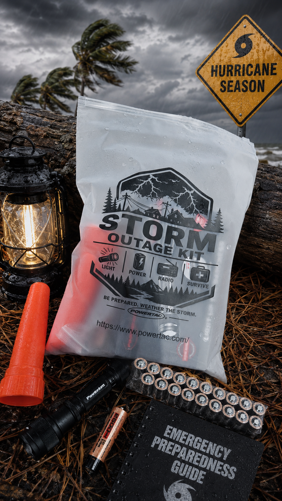 Powertac Storm Outage Kit 1,200 Lumen Emergency Flashlight Bundle