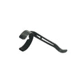 Black metal clip on a white background