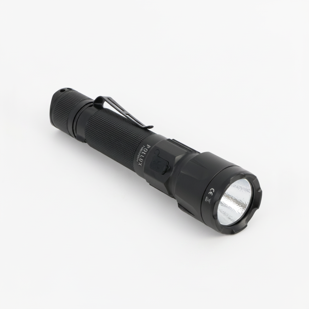 Black flashlight on a white background