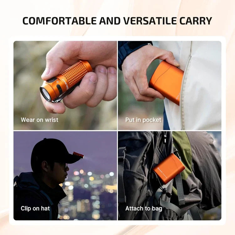 Olight Baton 4 Premium EDC Flashlight, 1,300 Lumens with Charging Case – Orange