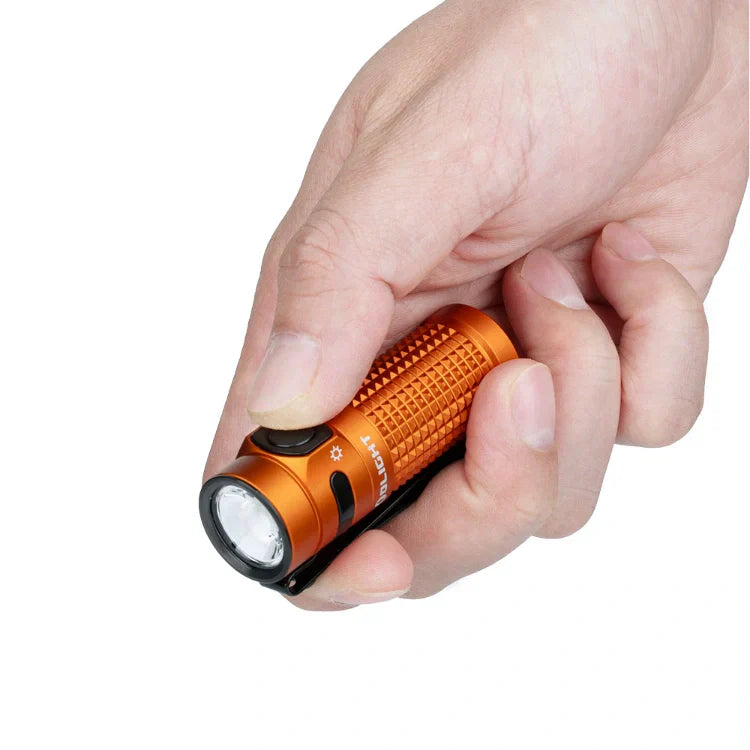 Olight Baton 4 Premium EDC Flashlight, 1,300 Lumens with Charging Case – Orange