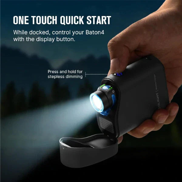 Olight Baton 4 Premium EDC Flashlight, 1,300 Lumens with Charging Case – Black