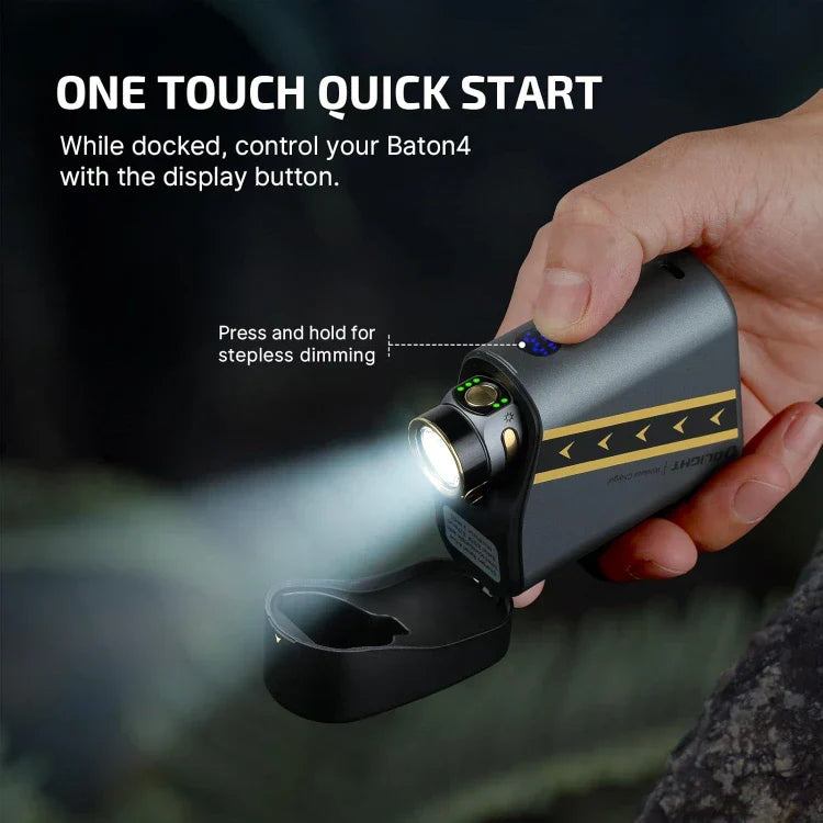 Olight Baton 4 Premium EDC Flashlight, 1,300 Lumens with Charging Case – Fighter Pilot