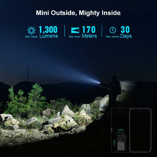 Olight Baton 4 Premium EDC Flashlight, 1,300 Lumens with Charging Case – OD Green
