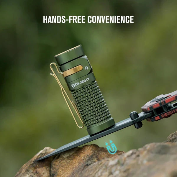 Olight Baton 4 Premium EDC Flashlight, 1,300 Lumens with Charging Case – OD Green