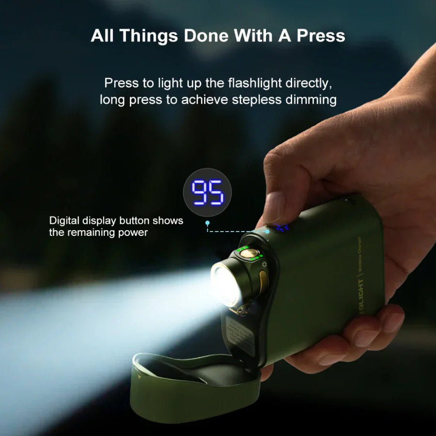 Olight Baton 4 Premium EDC Flashlight, 1,300 Lumens with Charging Case – Regal Blue