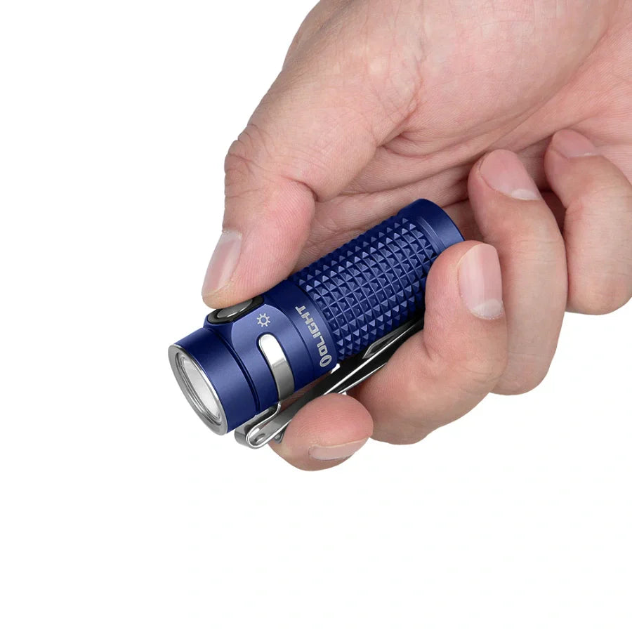 Olight Baton 4 Premium EDC Flashlight, 1,300 Lumens with Charging Case – Regal Blue