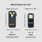 OLIGHT OCLIPPROBKC2M Oclip Pro Clip on Flashlight with Floodlight Spotlight and Red Light - Black
