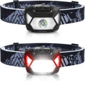 Two headlamps with front and rear lights on a white background