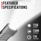 COAST Slayer – Rechargeable EDC Flashlight, 1150 Lumens