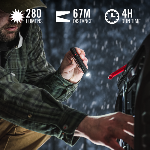 COAST XT10R 280-lumen rechargeable pen light ANSI performance specs