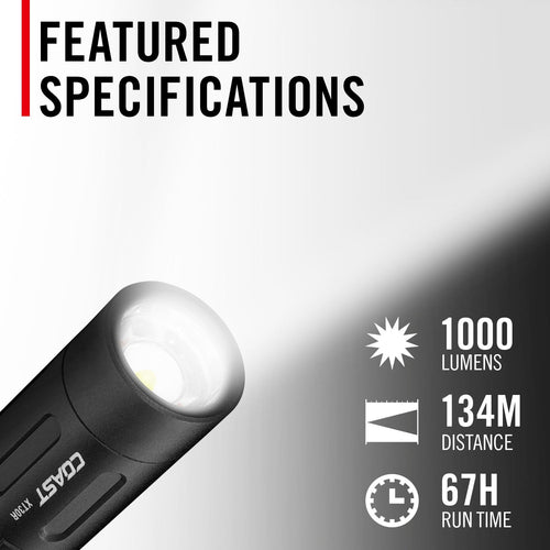 COAST XT30R Rechargeable Pen Light – 1000 Lumens COAST Products