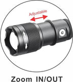Powertac FlexBeam Adjustable Zoom Flashlight – 1200 Lumens, 700M Throw, Hunting & EDC