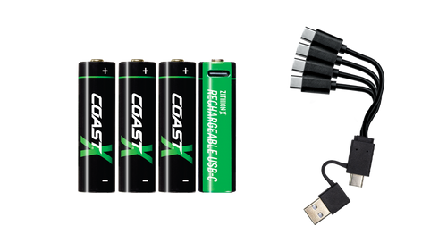 COAST ZITHION-X AA rechargeable batteries 4-pack