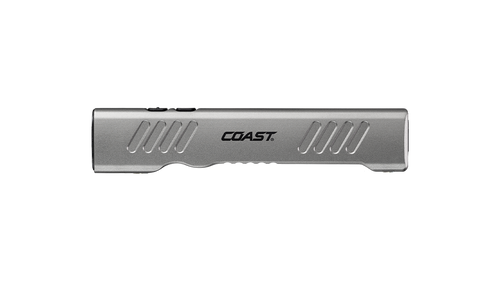 A silver metallic Coast brand electronic device, likely a battery or power bank, shown horizontally against a plain white background.